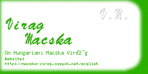 virag macska business card